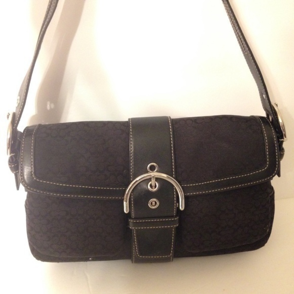Coach vintage y2k 1463 signature soho black double pocket bag